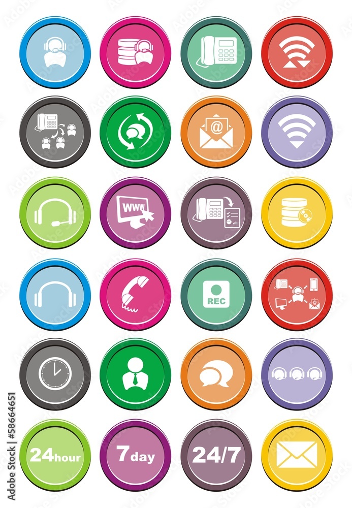 call center round icon sets call center round icon sets