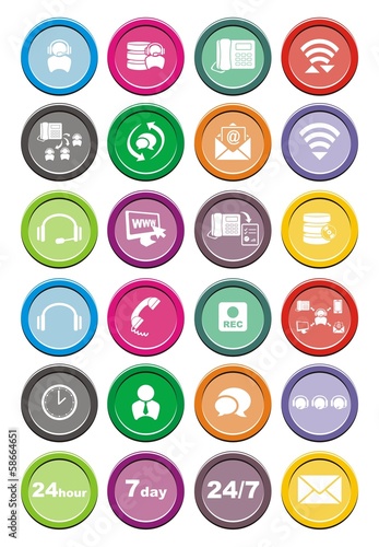 call center round icon sets
