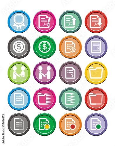 business round icon sets