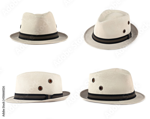 Set of white hats