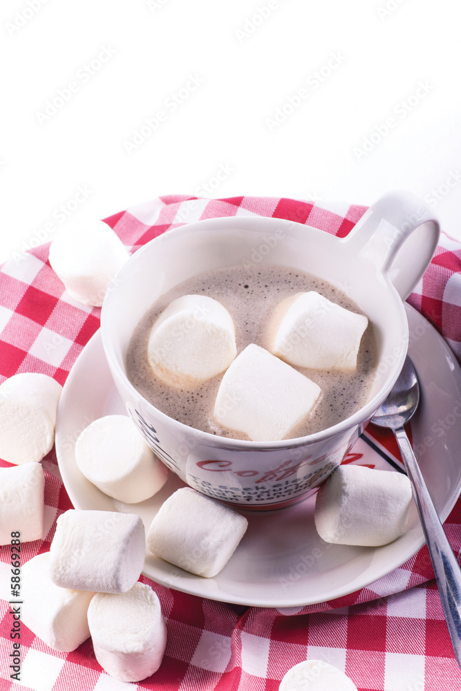 Hot chocolate with marshmallows Hot chocolate with marshmallows