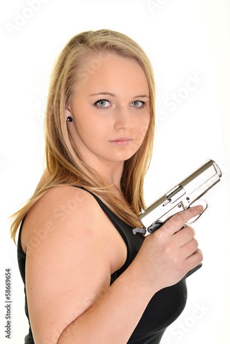 Woman Holding Gun