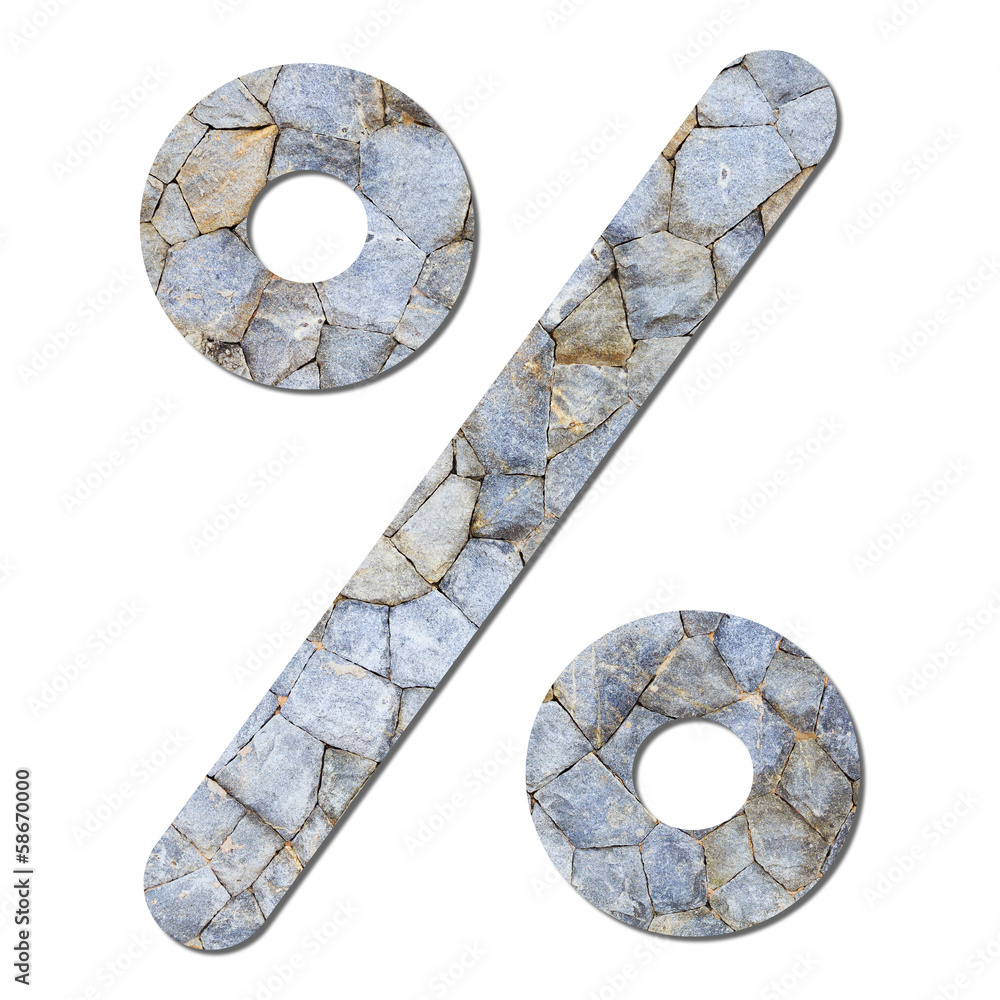 Font stone wall texture Percent sign Stock Photo | Adobe Stock