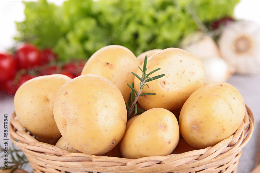 raw potato and ingredient