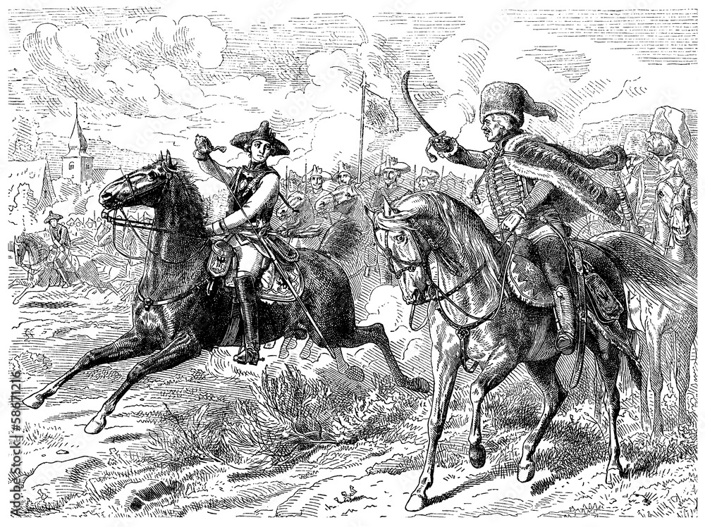 Fototapeta premium Generals : Prussian & Hussard - 18th century