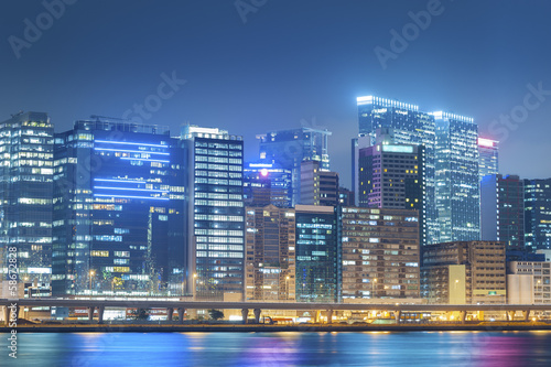 Hong Kong Harbor at night