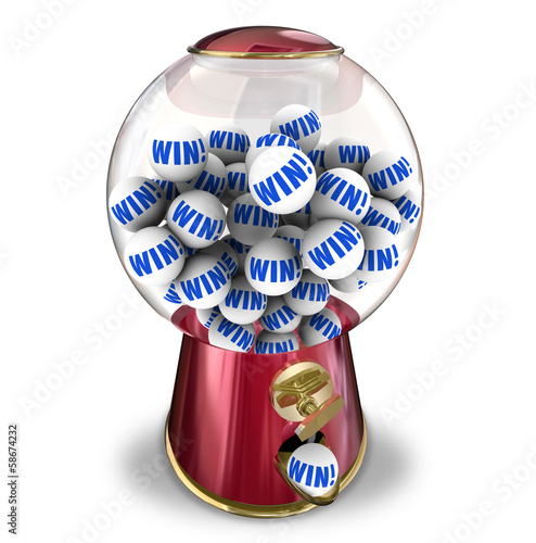 Win Lottery Ball Dispenser Lucky Winner Jackpot photo