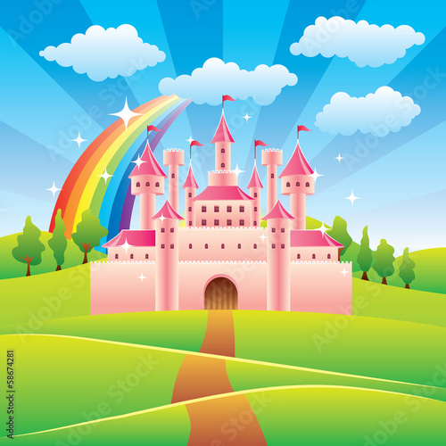 Fairy tale castle vector illustration #58674281