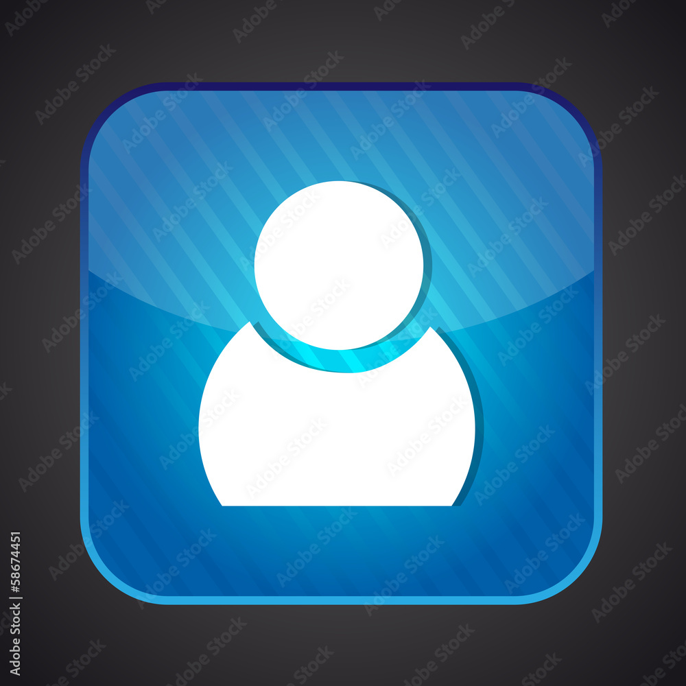 User icon - vector blue app button User icon - vector blue app button