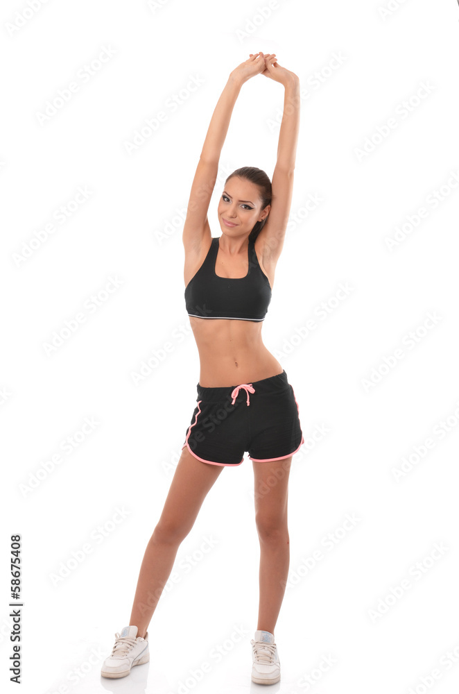 Young woman stretching Young woman stretching