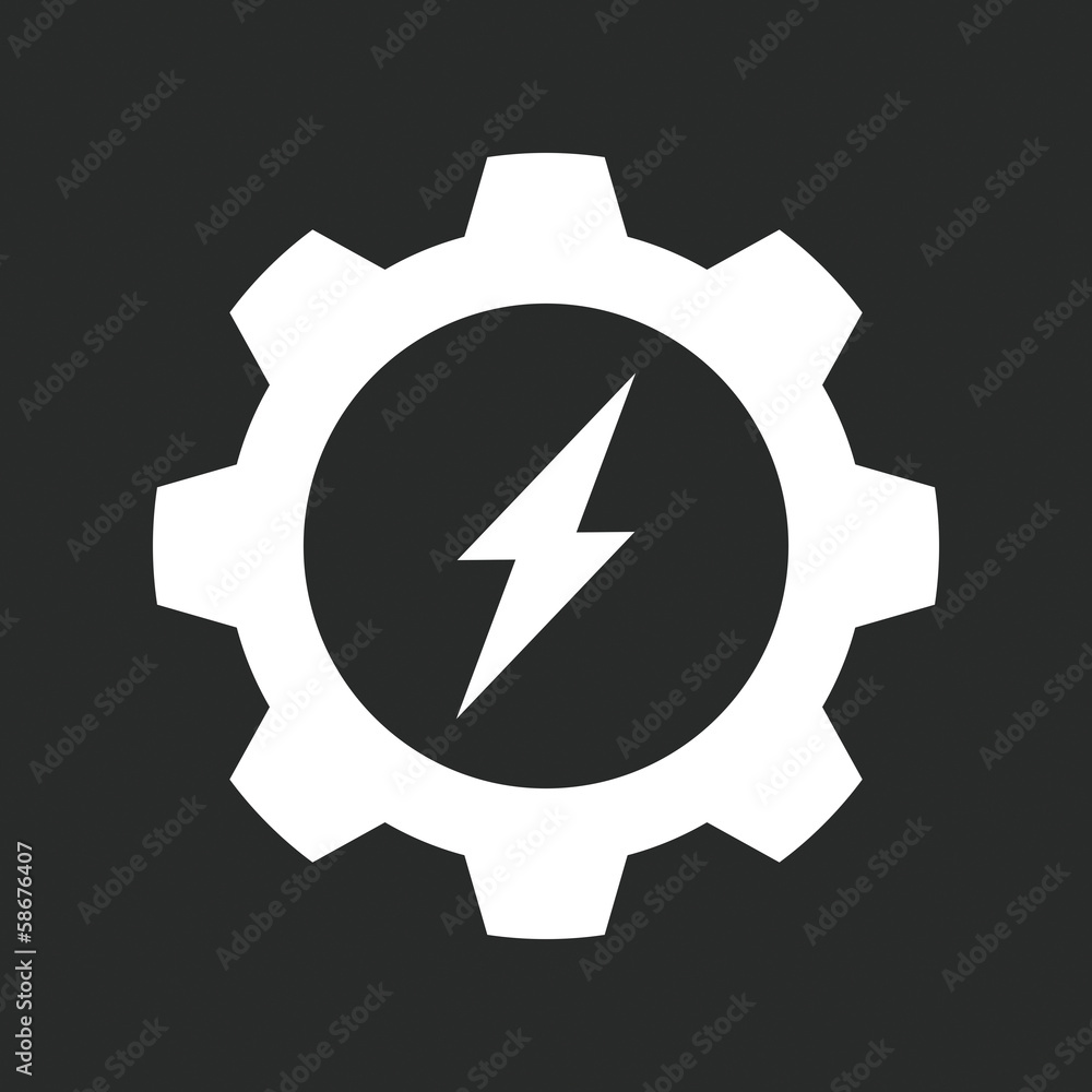 Gear with lightning icon Gear with lightning icon