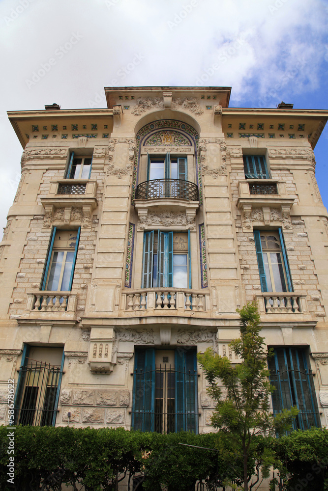 Fototapeta premium Belle Epoque ornate stone building, Nice,Cote d'Azur, France.