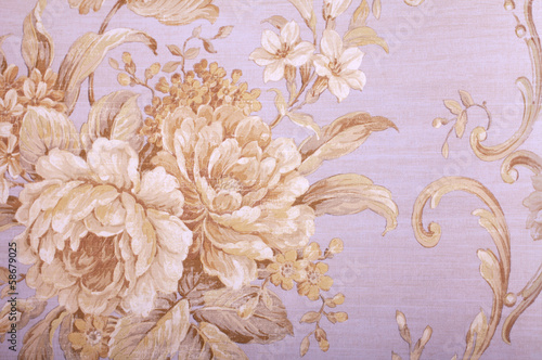 Vintage wallpaper with floral pattern
