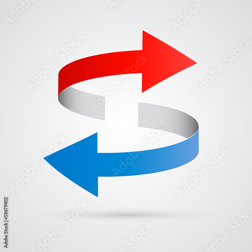 vector 3d red and blue arrows
