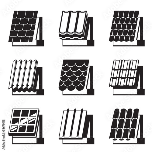 Building materials for roofs - vector illustration