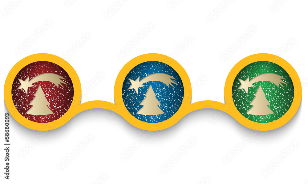 Εκτύπωση καμβά yellow connected circles  with the Christmas theme