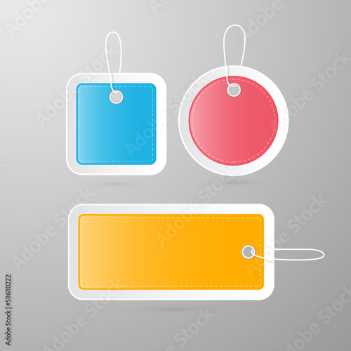 empty vector labels, tags, stickers with strings