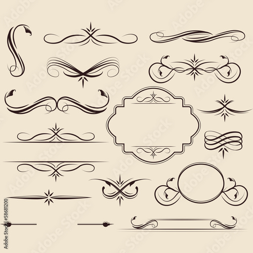 Vector set: calligraphic elements
