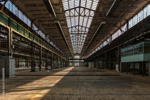 Large industrial hall of a repair station