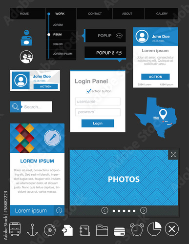 Flat user interface design kit