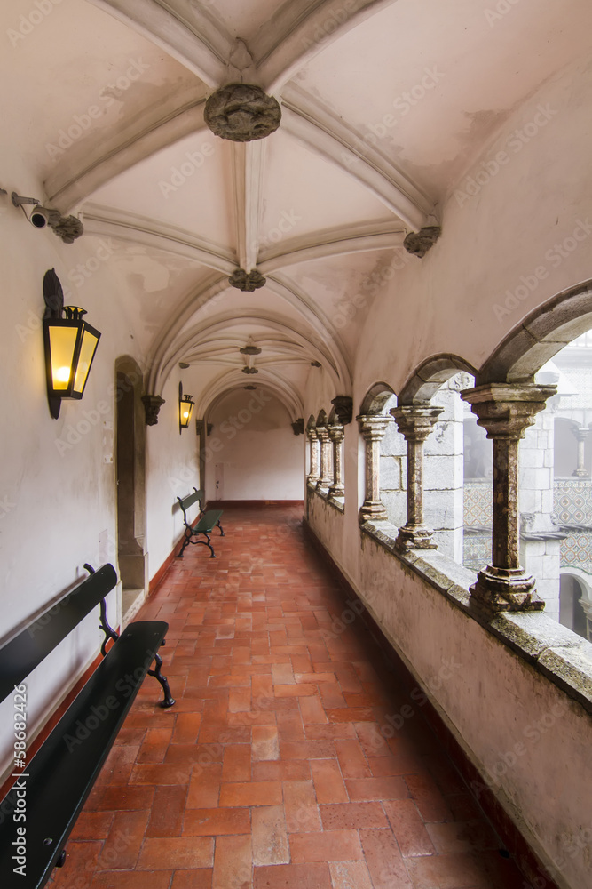 Fototapeta premium corridor section of the beautiful Palace of Pena