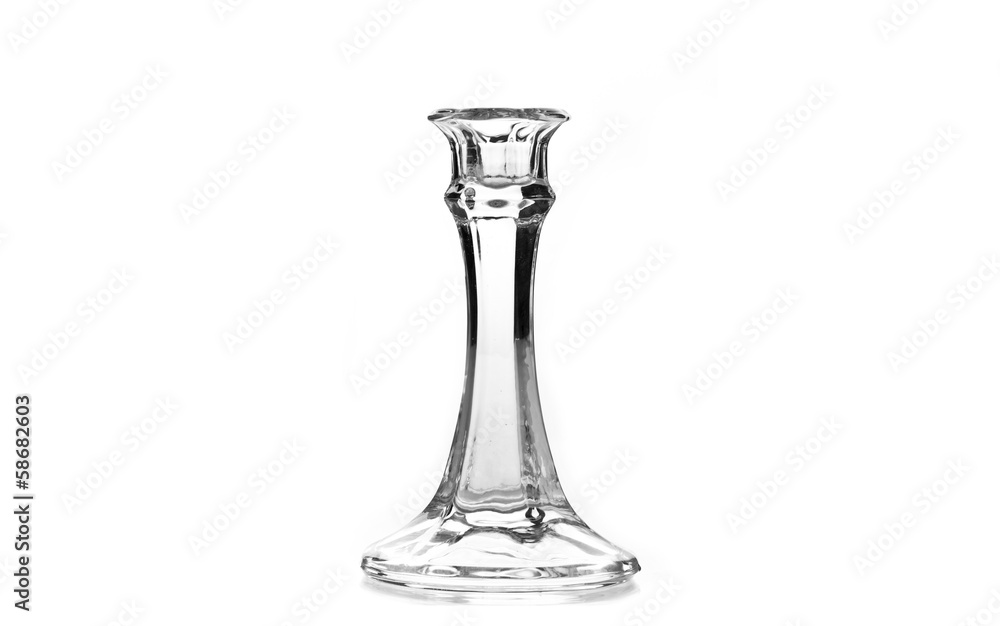 Glass candlestick isolated Glass candlestick isolated