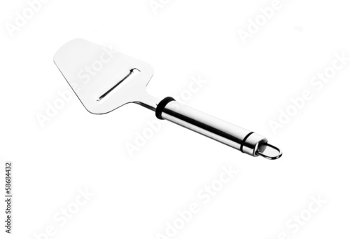 silver cake shovel isolated on white background