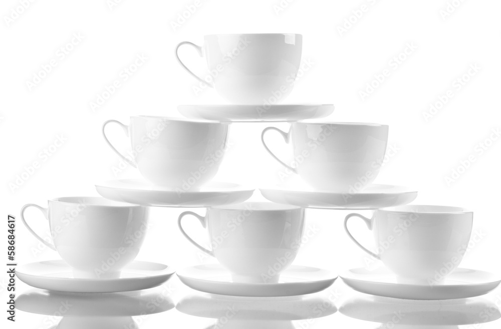 Small coffee cup set isolated on white background Small coffee cup set isolated on white background