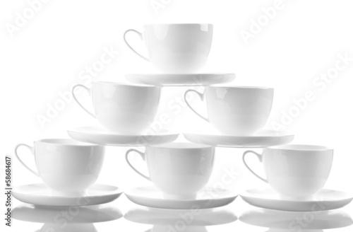 Small coffee cup set isolated on white background