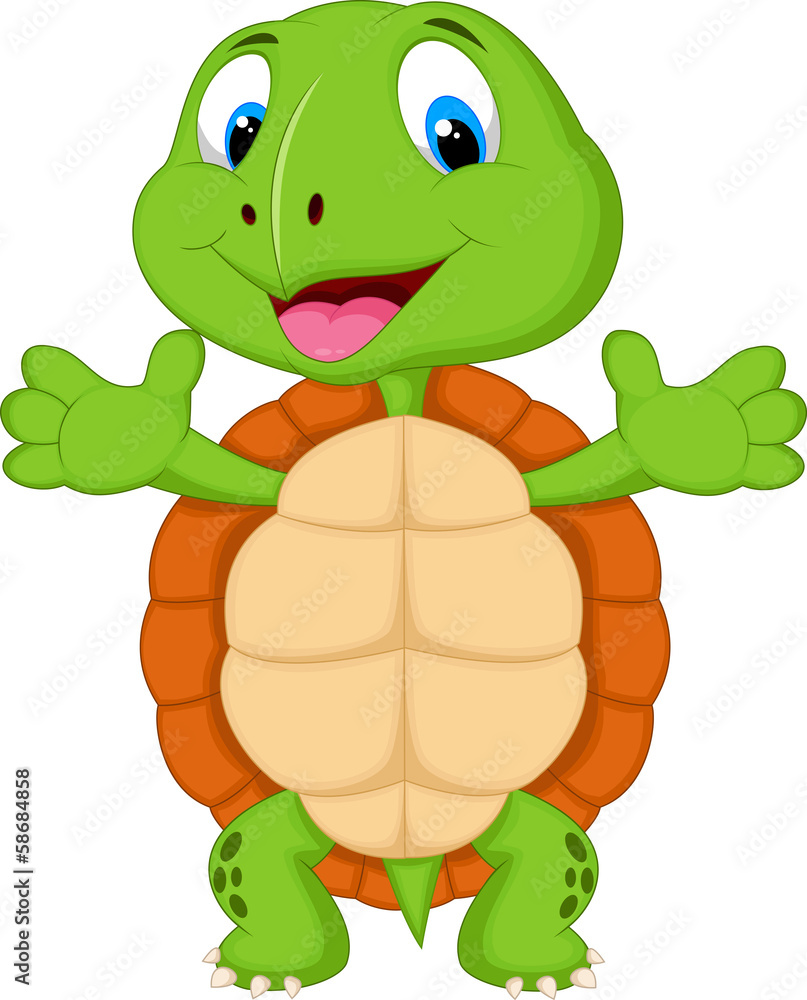 Naklejka premium Cute turtle cartoon