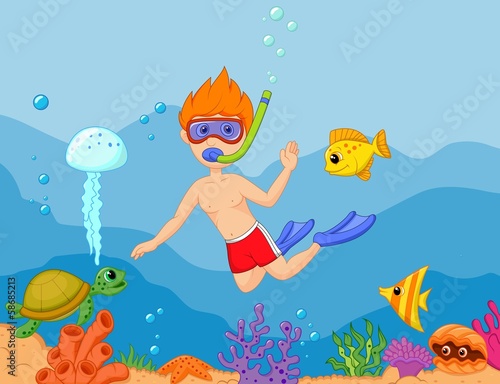 Snorkeling boy