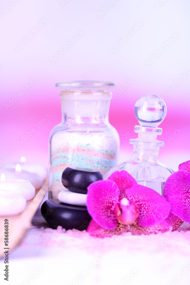 Beautiful spa setting with orchid Beautiful spa setting with orchid