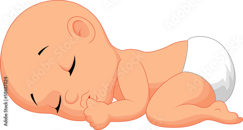 Baby sleeping sucking finger