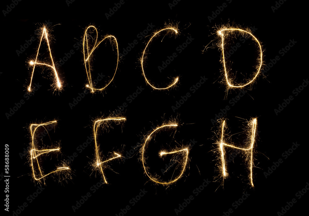 Shiny alphabet isolated on black Shiny alphabet isolated on black