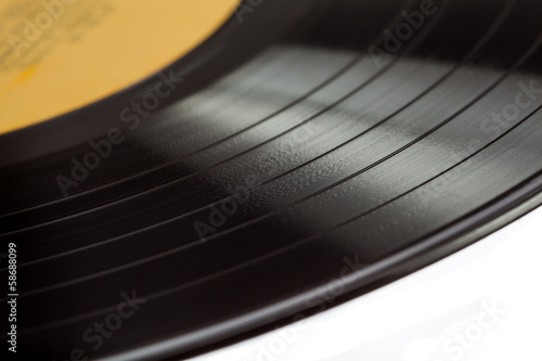 Close up of an old vinyl record