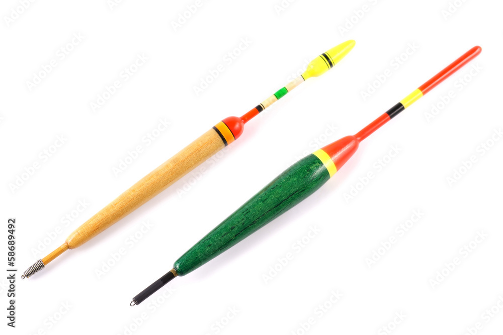 Fishing floats on a white background Fishing floats on a white background
