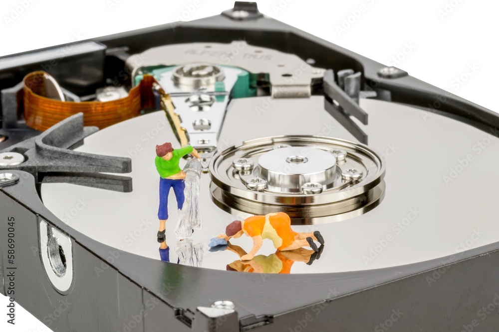 Computer hard drive registry clean up and maintenance concept Computer hard drive registry clean up and maintenance concept