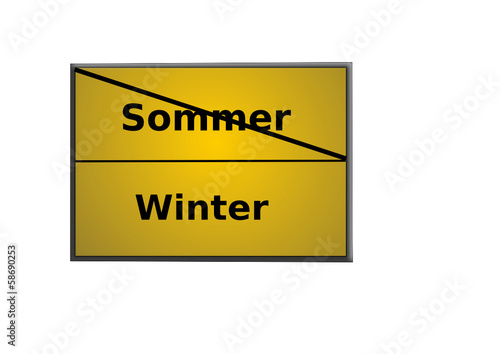 Schild "Sommer - Winter"