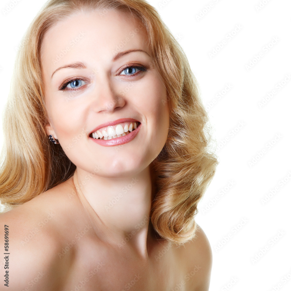beautiful woman looking at camera, mid adult female face closeup beautiful woman looking at camera, mid adult female face closeup