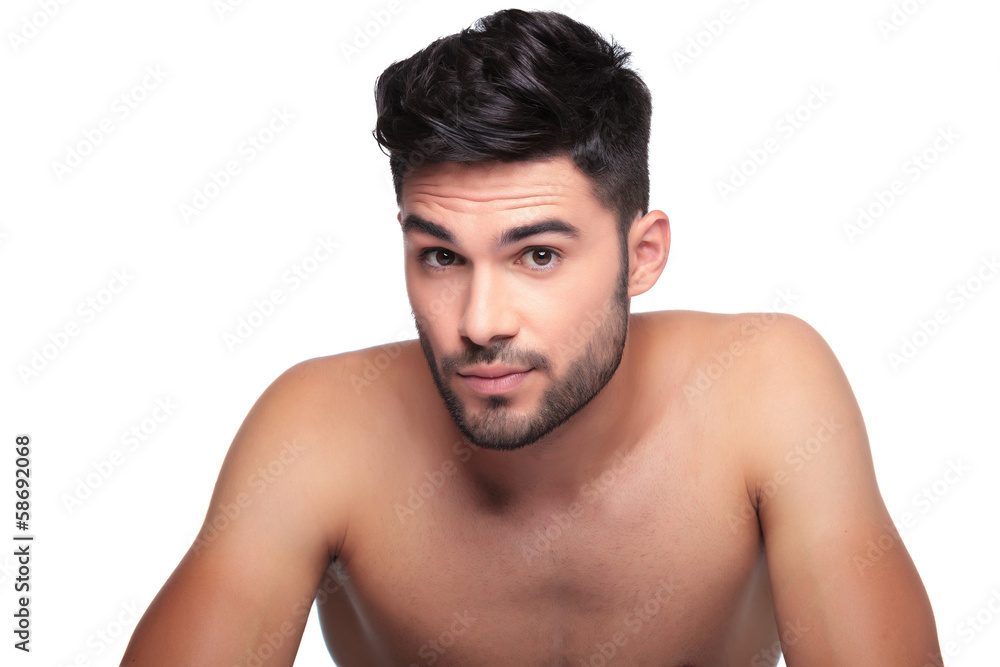 man with short beard looking a little surprised man with short beard looking a little surprised