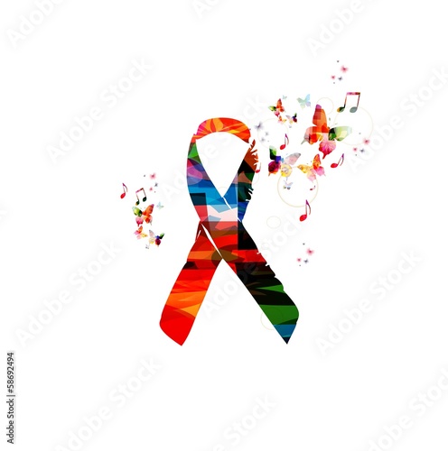 AIDS awareness ribbon vector illustration