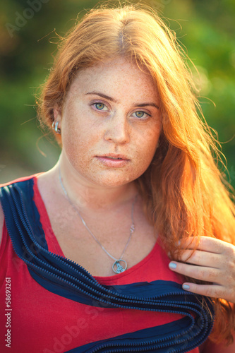 Obraz na plátně Redhead girl