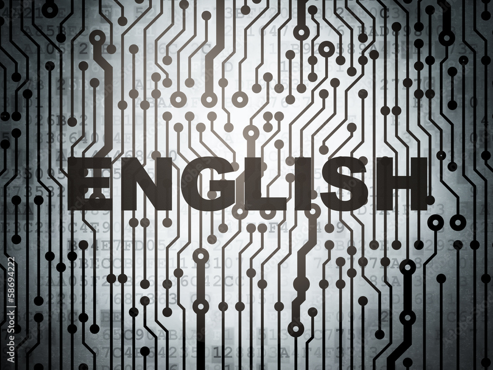 Education concept: circuit board with English Education concept: circuit board with English