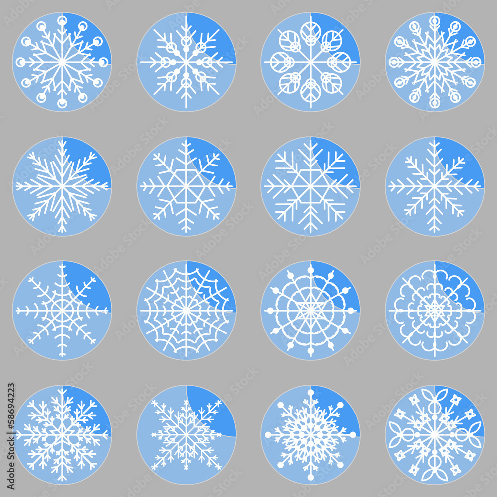 Create snowflake icons on button Create snowflake icons on button