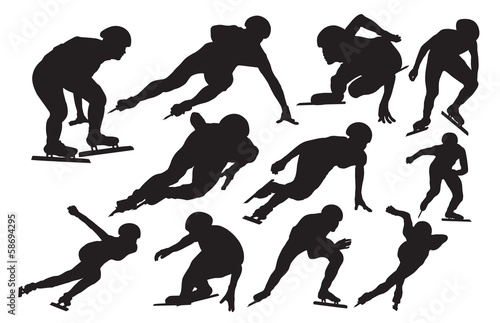 Speed skating silhouette