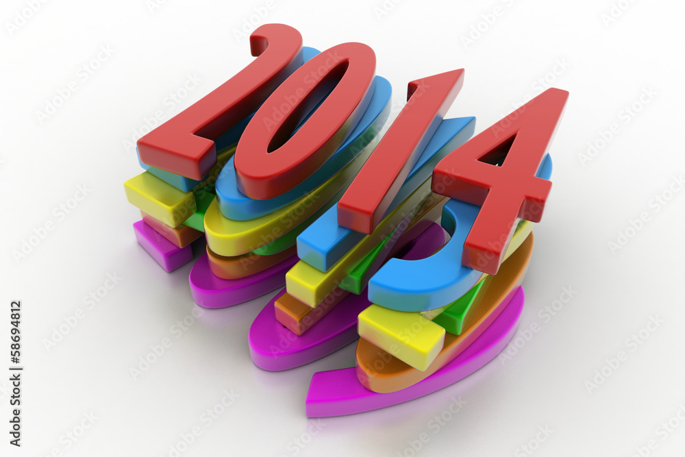 Fototapeta premium 3D 2014 year