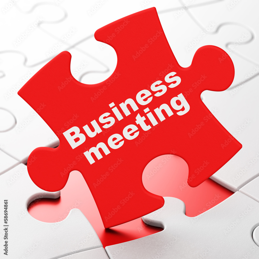 Business concept: Business Meeting on puzzle background Business concept: Business Meeting on puzzle background