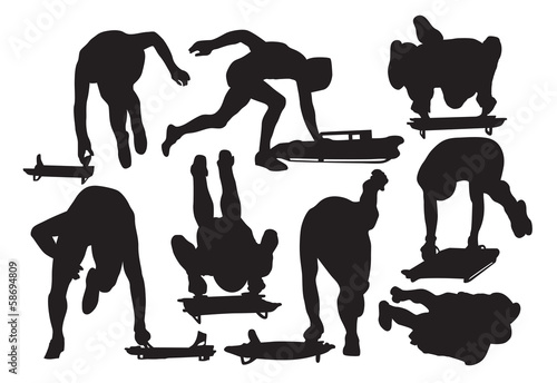 Obraz na plátne Vector skeleton sport silhouette