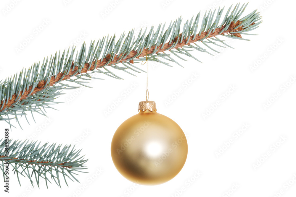 One separate Christmas ball on christmas tree. One separate Christmas ball on christmas tree.