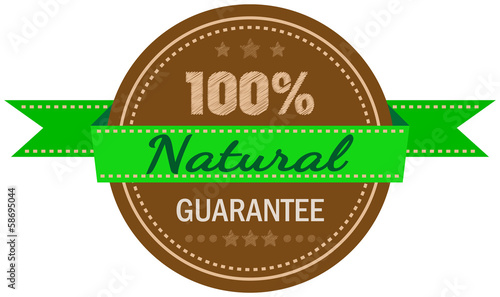 label " hundred per cent natural " ,vector illustration